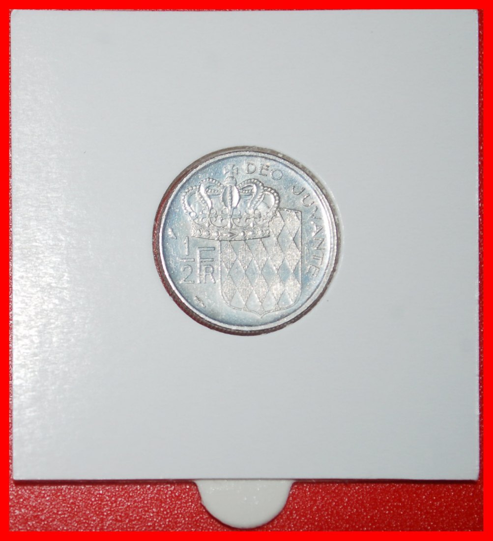  Ⰶ FRANCE (1965-1995): MONACO ★1/2 FRANC 1965! RAINIER III (1949-2005) LUSTRE★LOW START ★ NO RESERVE!   