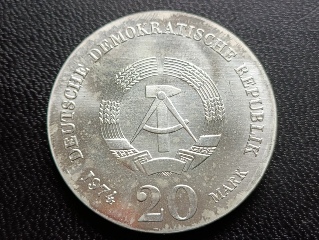  DDR - 20 Mark 1974 Kant - Silbermünze   