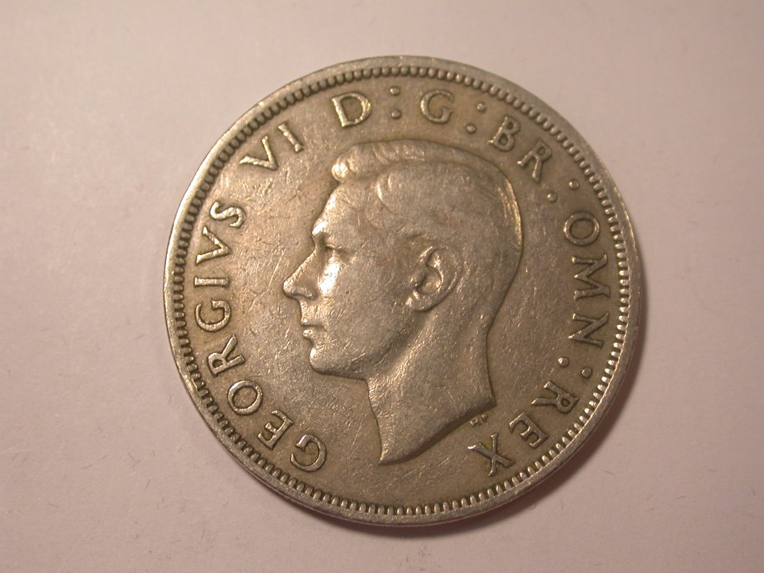  I15  Grossbritannien  Half Crown 1949 in ss Originalbilder   