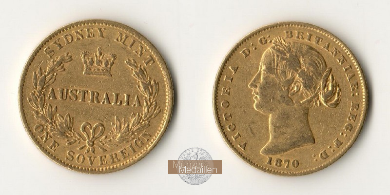 Australien (British Colony) MM Frankfurt Feingold: 7,32g Sovereign 1870 