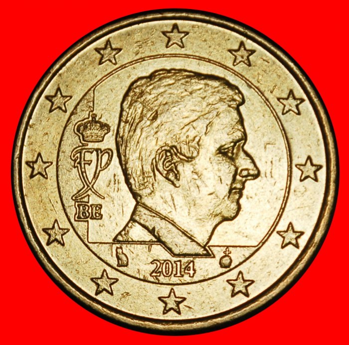  Ⰶ NORDIC GOLD (2014-2024): BELGIUM ★ 50 EURO CENTS 2014 CAT! PHILIP (2013-) LOW START ★ NO RESERVE!   