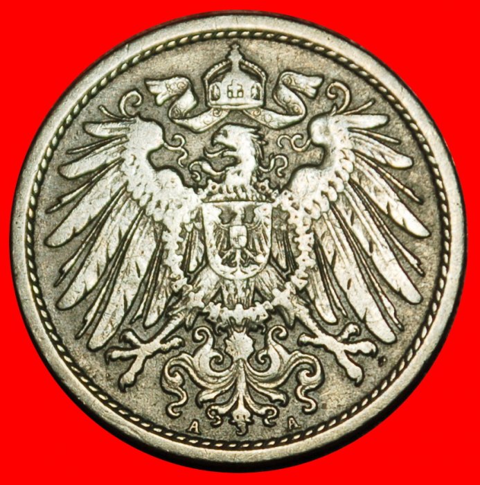  Ⰶ EAGLE (1890-1916): GERMANY★10 PFENNIGS 1908A PRUSSIA! WILLIAM II 1888-1918★LOW START ★ NO RESERVE!   