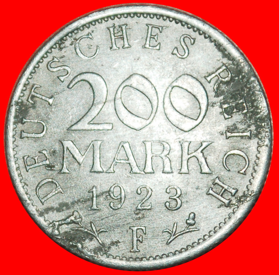  Ⰶ INFLATION: GERMANY WEIMAR REPUBLIC ★ 200 MARKS 1923F WUERTTEMBERG! ★LOW START ★ NO RESERVE!   