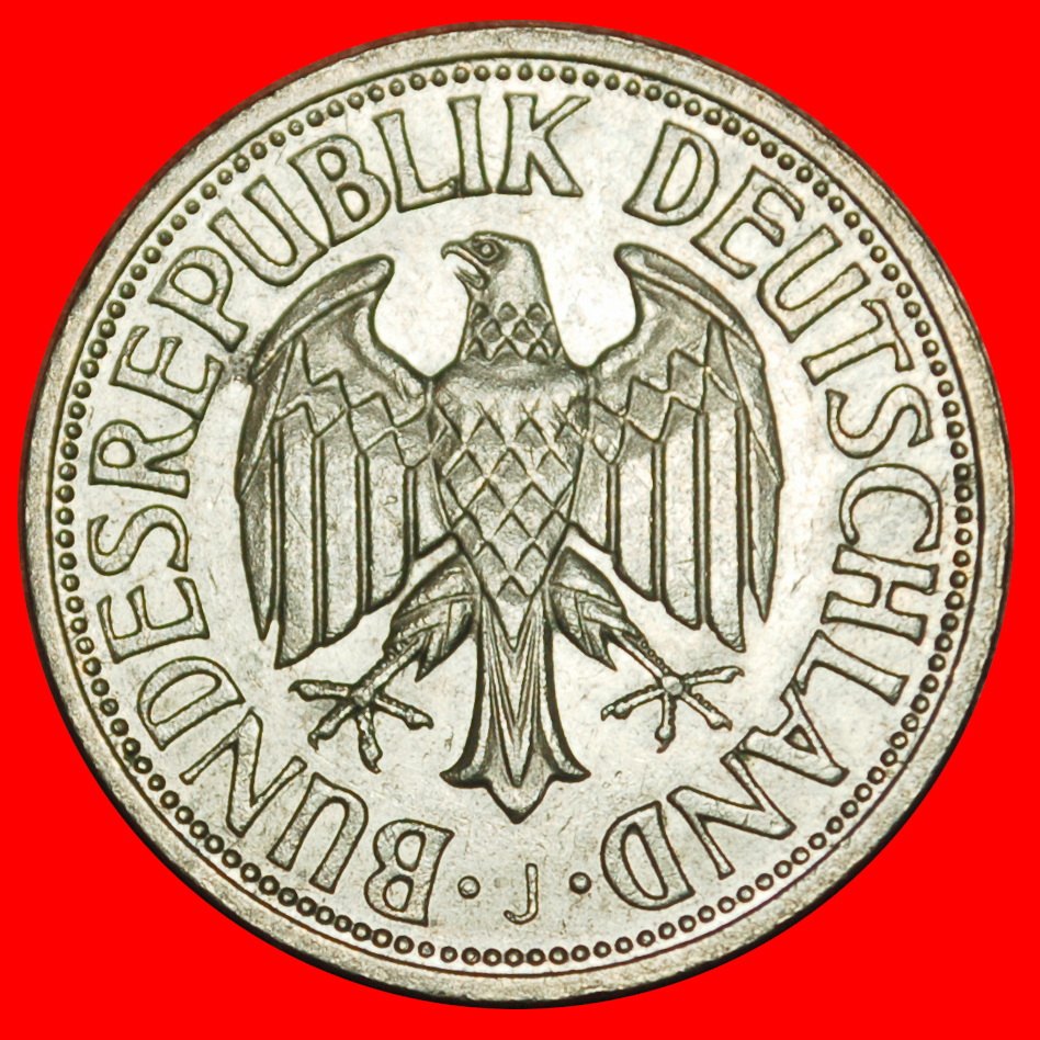  Ⰶ NOT COMMUNIST (1950-2001): GERMANY★ 1 DEUTSCHE MARK 1957J HAMBURG UNCOMMON★LOW START ★ NO RESERVE!   