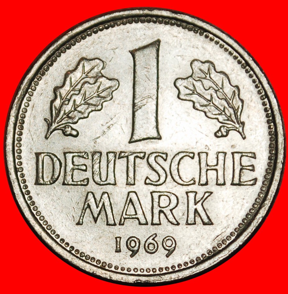  Ⰶ NOT COMMUNIST (1950-2001): GERMANY ★ 1 DEUTSCHE MARK 1969J HAMBURG! LUSTRE★LOW START ★ NO RESERVE!   