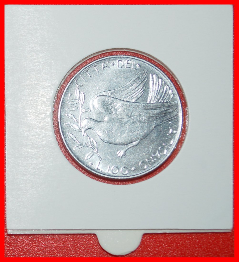  Ⰶ PAUL VI (1963-1978): VATICAN ★ 100 LIRAS 1975 DOVE (1970-1977) UNC LUSTRE!★LOW START ★ NO RESERVE!   