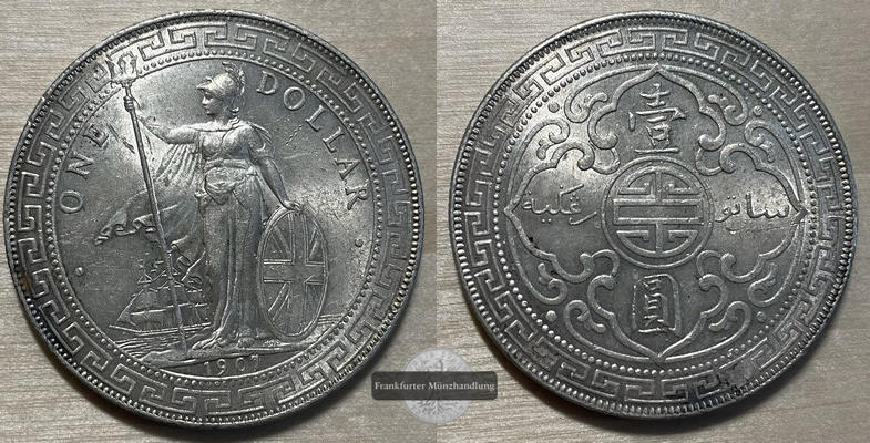  Großbritannien  1 Dollar  1907    Britannia standing    FM-Frankfurt  Feinsilber: 24,26g   