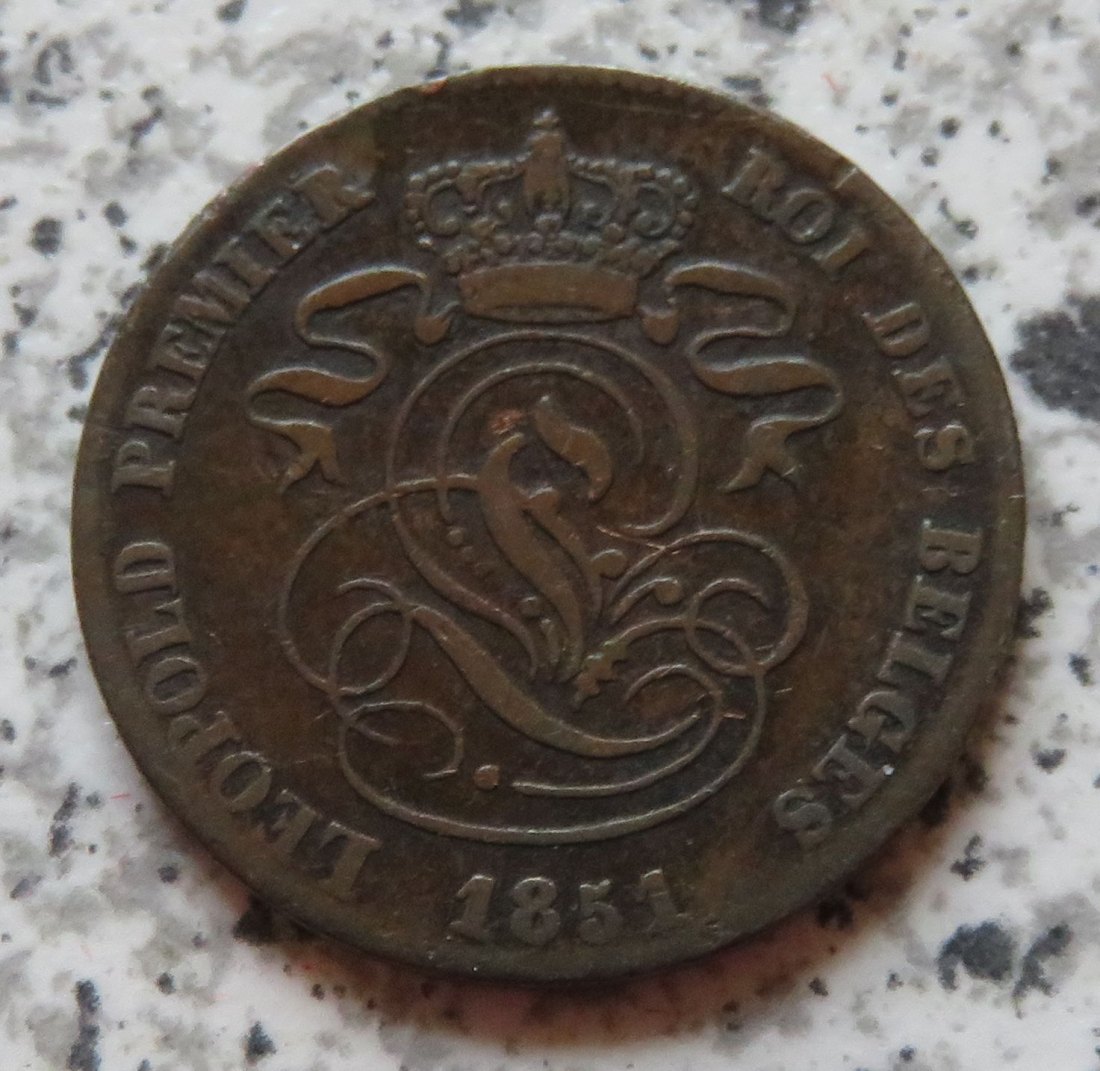  Belgien 2 Centimes 1851   