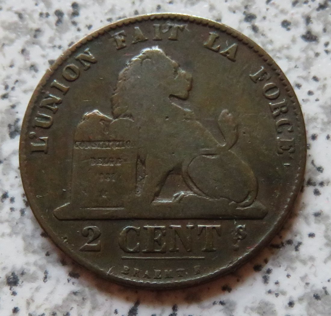  Belgien 2 Centimes 1865   