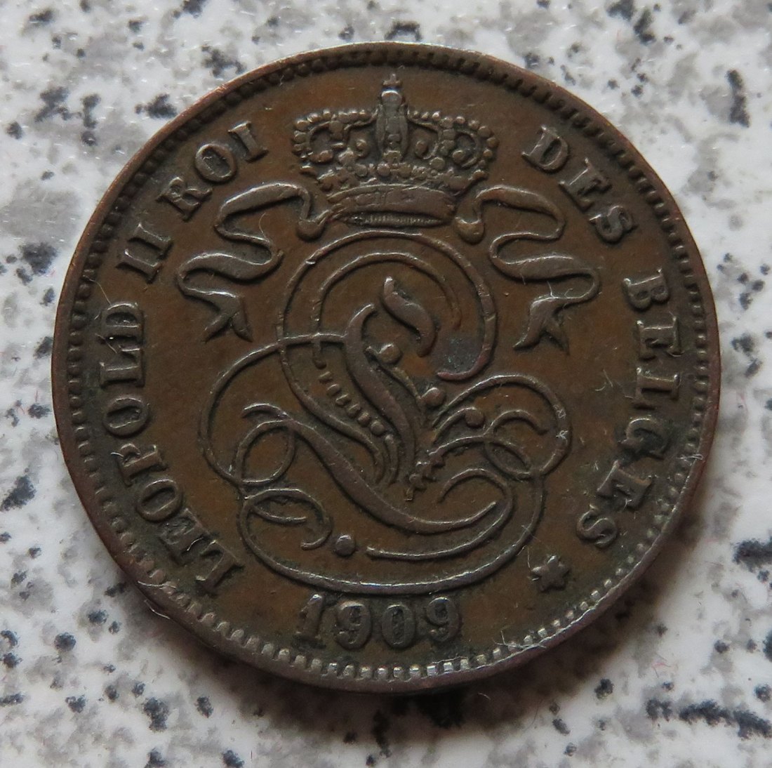  Belgien 2 Centimes 1909, französisch   