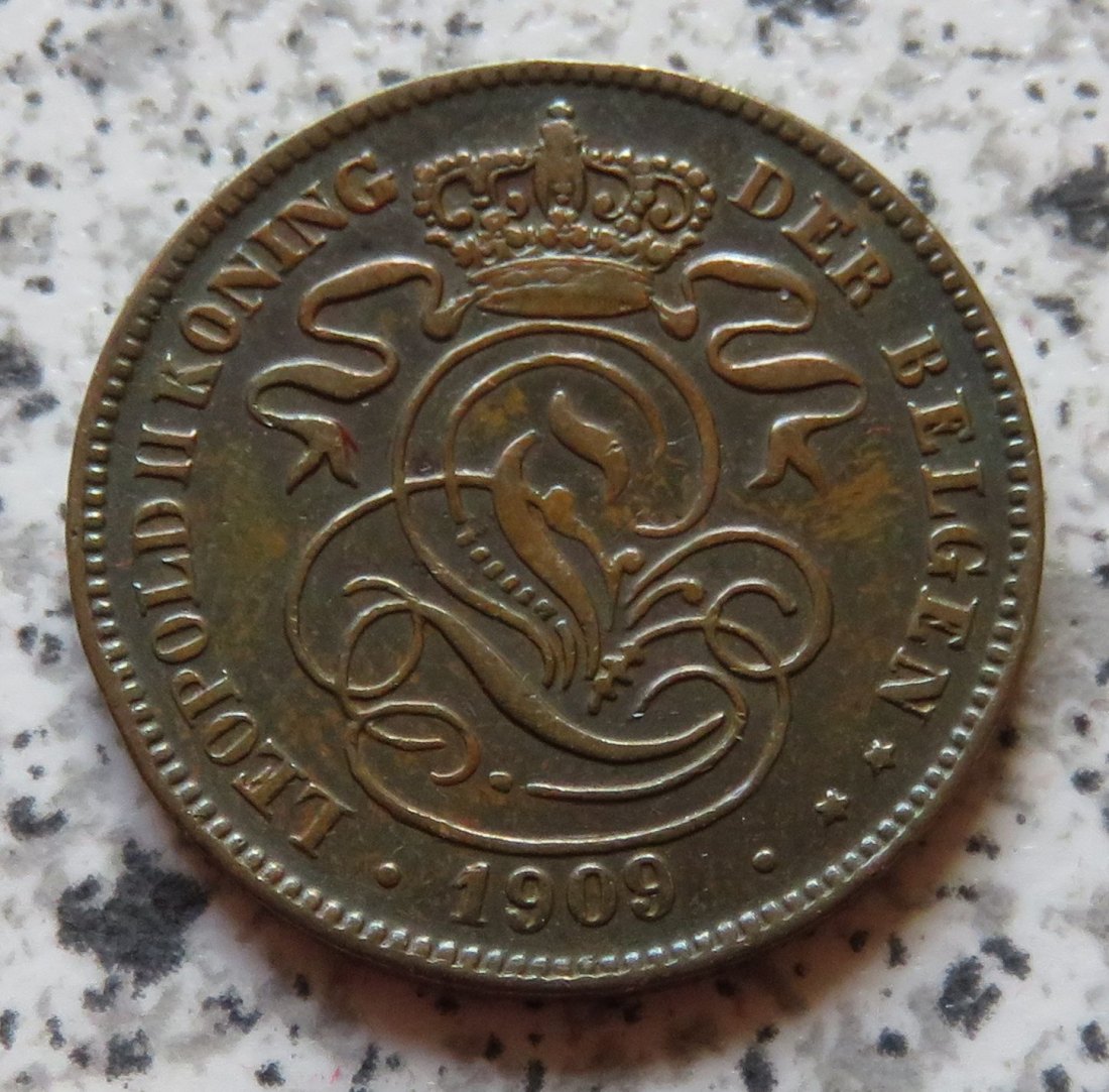  Belgien 2 Centimes 1909, flämisch   