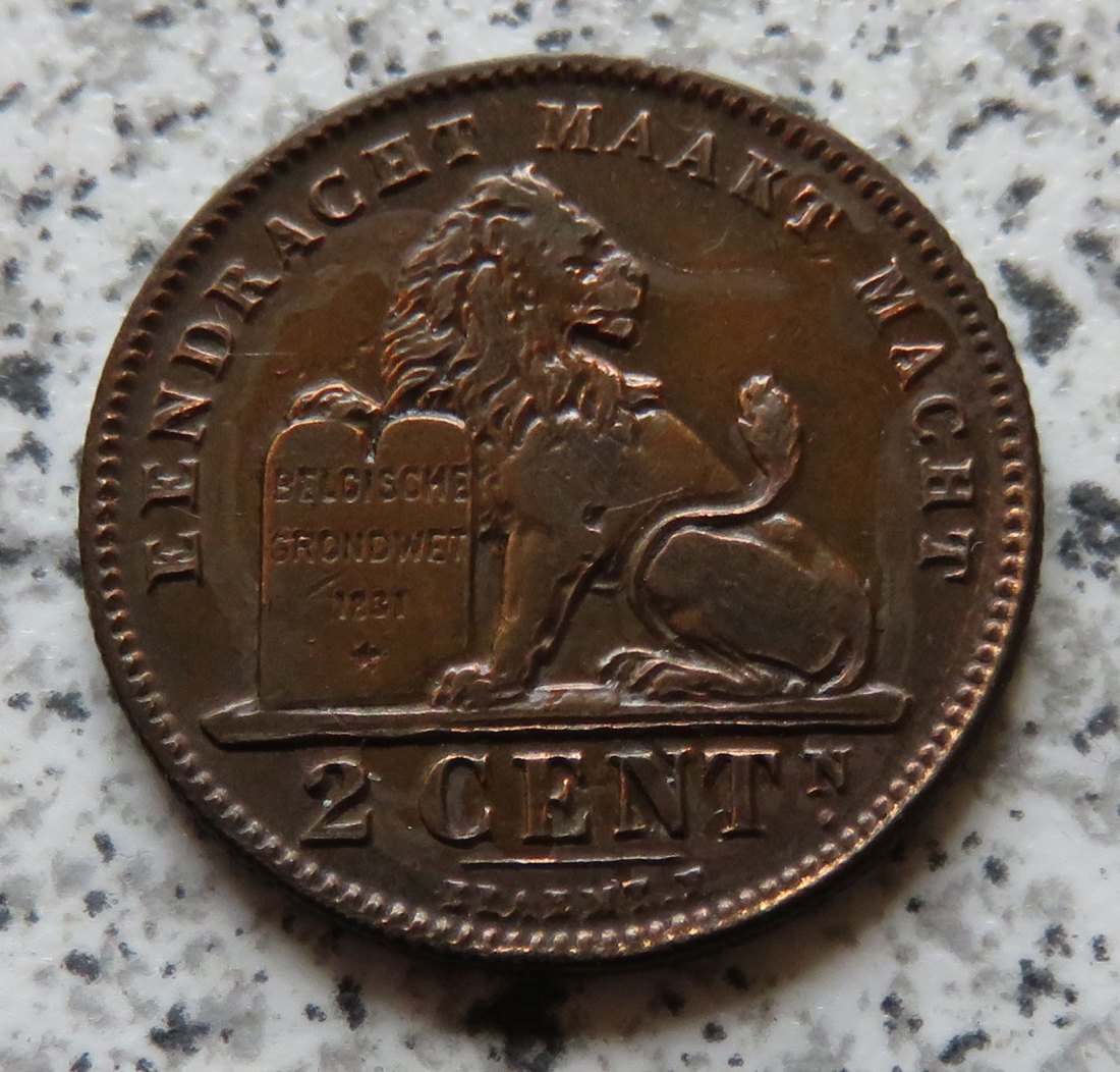  Belgien 2 Centimes 1910, flämisch   