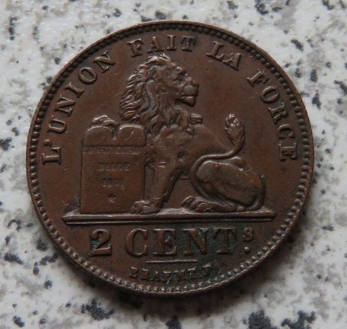  Belgien 2 Centimes 1912, französisch   