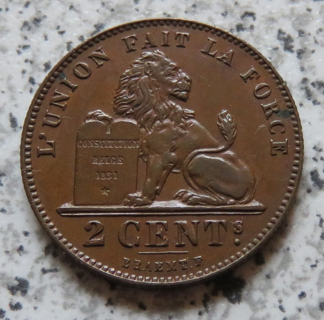  Belgien 2 Centimes 1914, französisch   