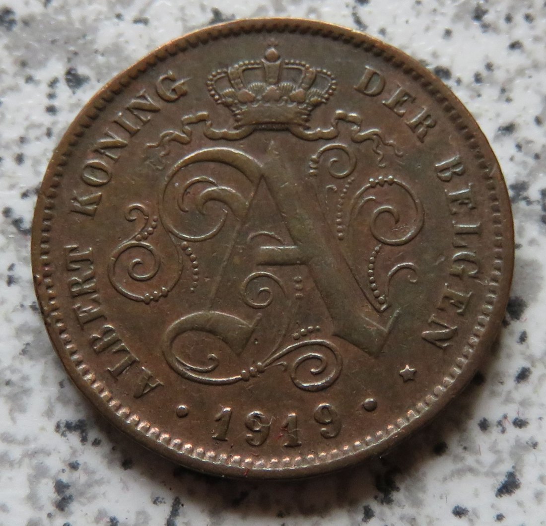  Belgien 2 Centimes 1919, flämisch   