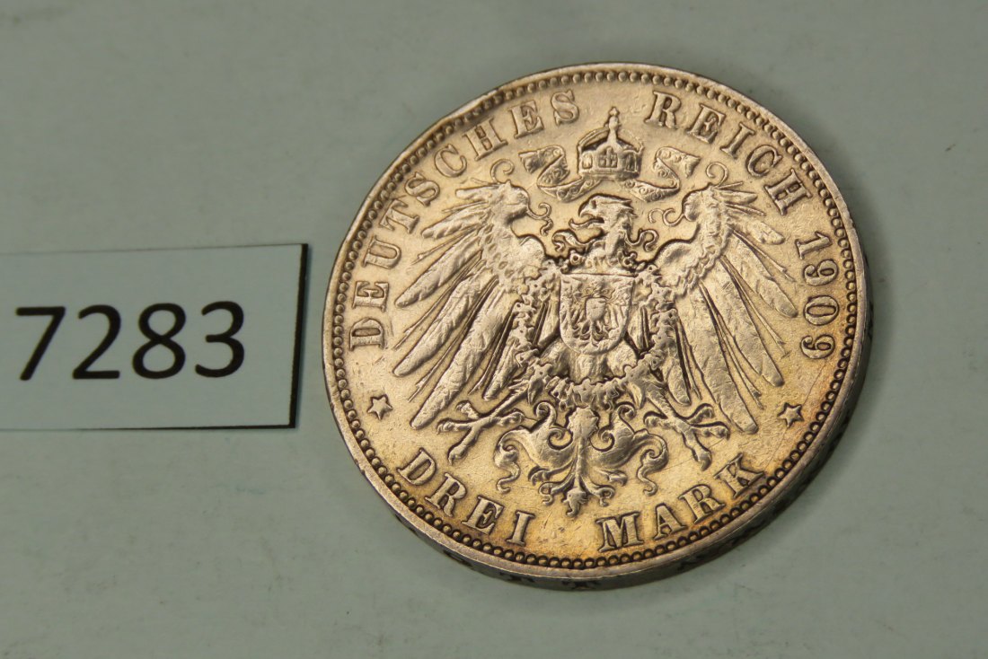  7283 Sachsen 1909 -  3 Mark   