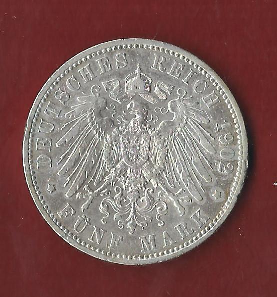  Preussen 5 Mark  Wilhelm II 1902 Koblenzer Münzen Studio Koblenz Frank Maurer AH30   