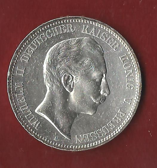  Preussen 5 Mark  Wilhelm II 1902 Koblenzer Münzen Studio Koblenz Frank Maurer AH31   