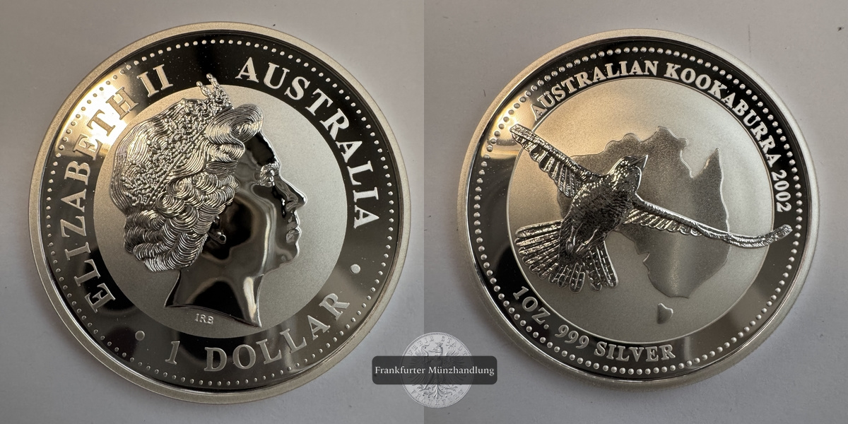  Australien 1 Dollar 2002 Kookaburra  FM-Frankfurt KM#691.1 Feinsilber: 31,1g   