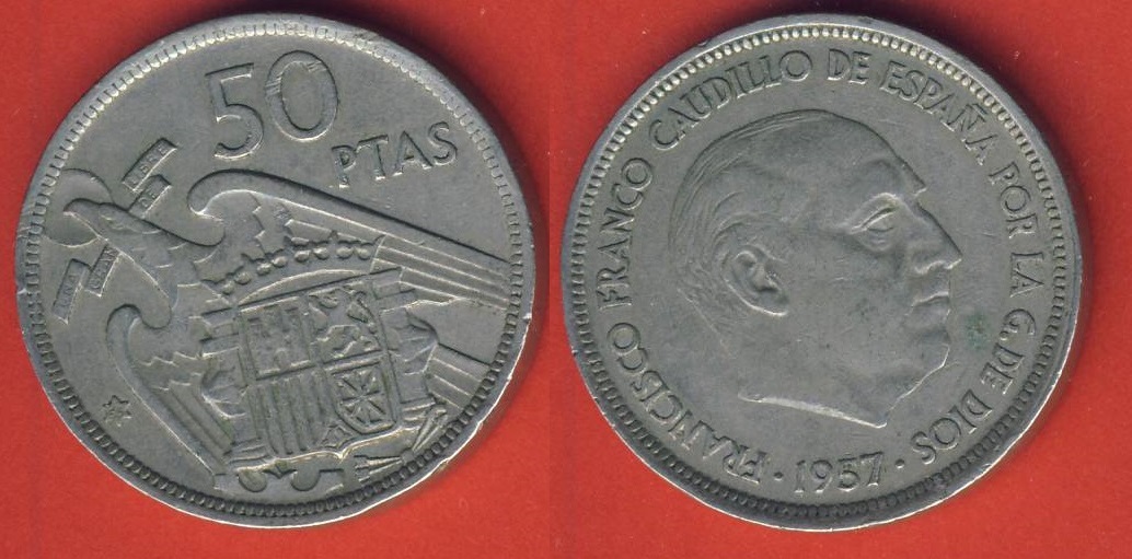  Spanien 50 Pesetas 1957 (* 58)   