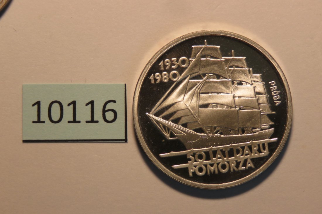  10116 Polen 1980 PROBA 100 zt - Schiff Dar Pomorza   