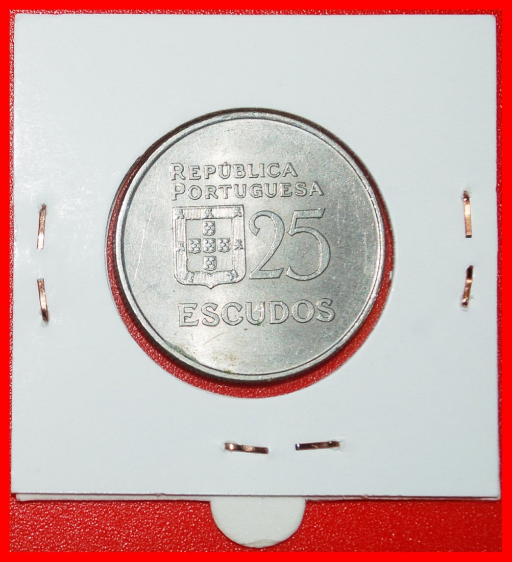  Ⰶ LAUREATE HEAD (1977-1986): PORTUGAL ★ 25 ESCUDOS 1982! IN HOLDER! ★LOW START ★ NO RESERVE!   