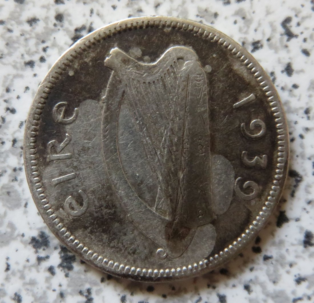  Irland 1 Scilling 1939, Silber   