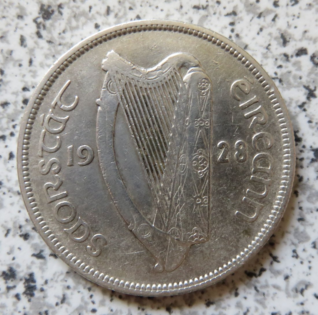  Irland half Crown 1928, Silber   