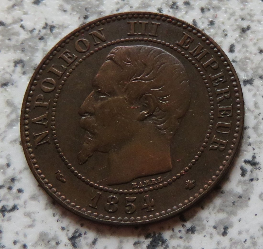  Frankreich 2 Centimes 1854 BB   