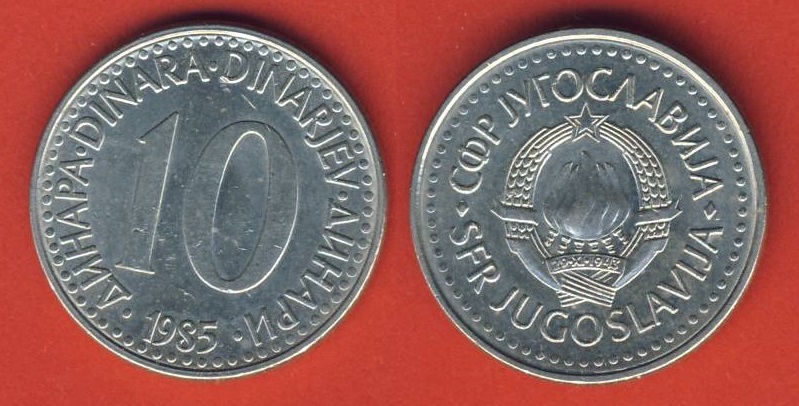  Jugoslawien 10 Dinara 1985   