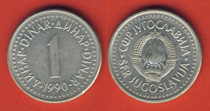  Jugoslawien 1 Dinar 1990   