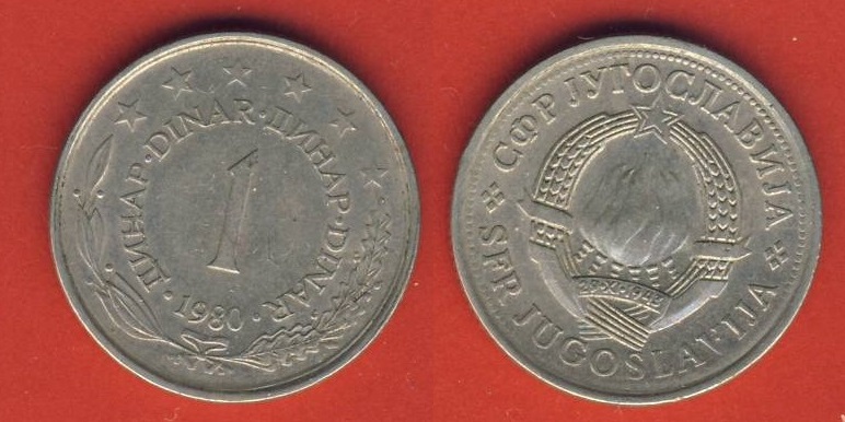  Jugoslawien 1 Dinar 1980   