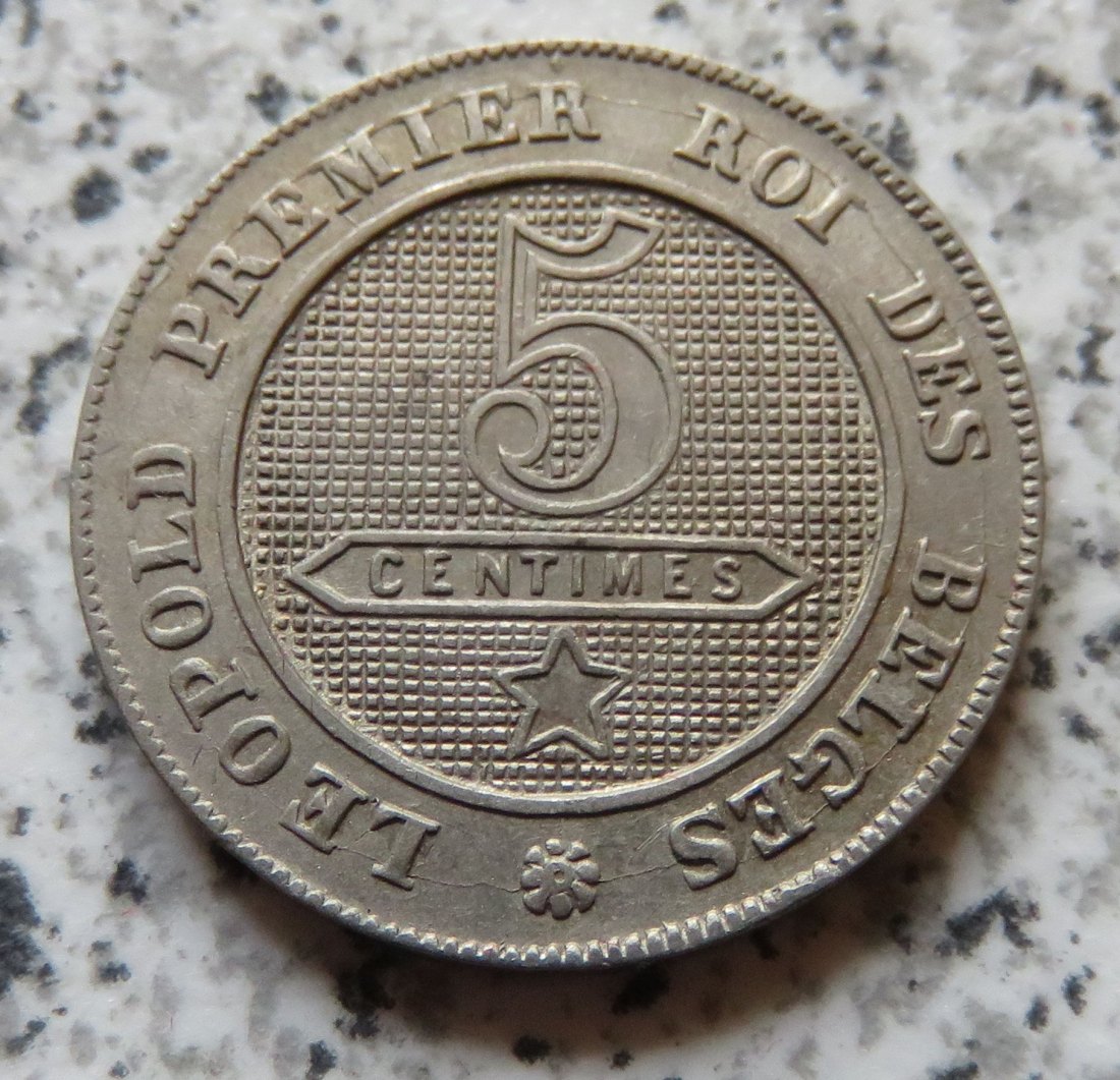  Belgien 5 Centimes 1861, besser   