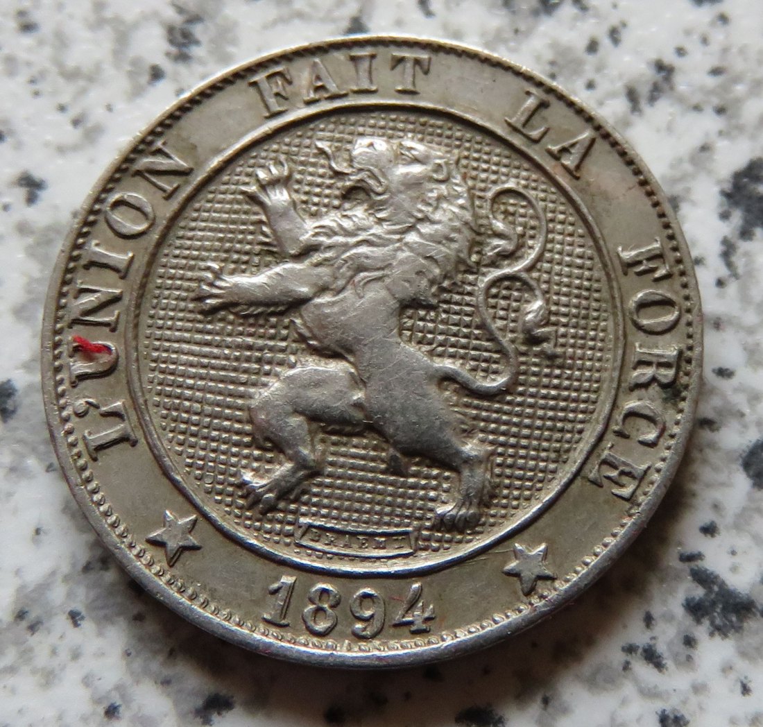  Belgien 5 Centimes 1894, französisch   