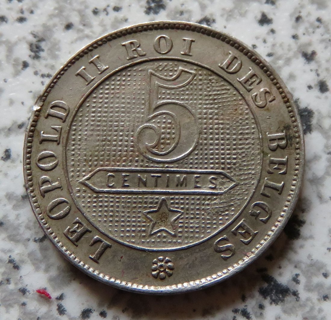  Belgien 5 Centimes 1894, französisch   