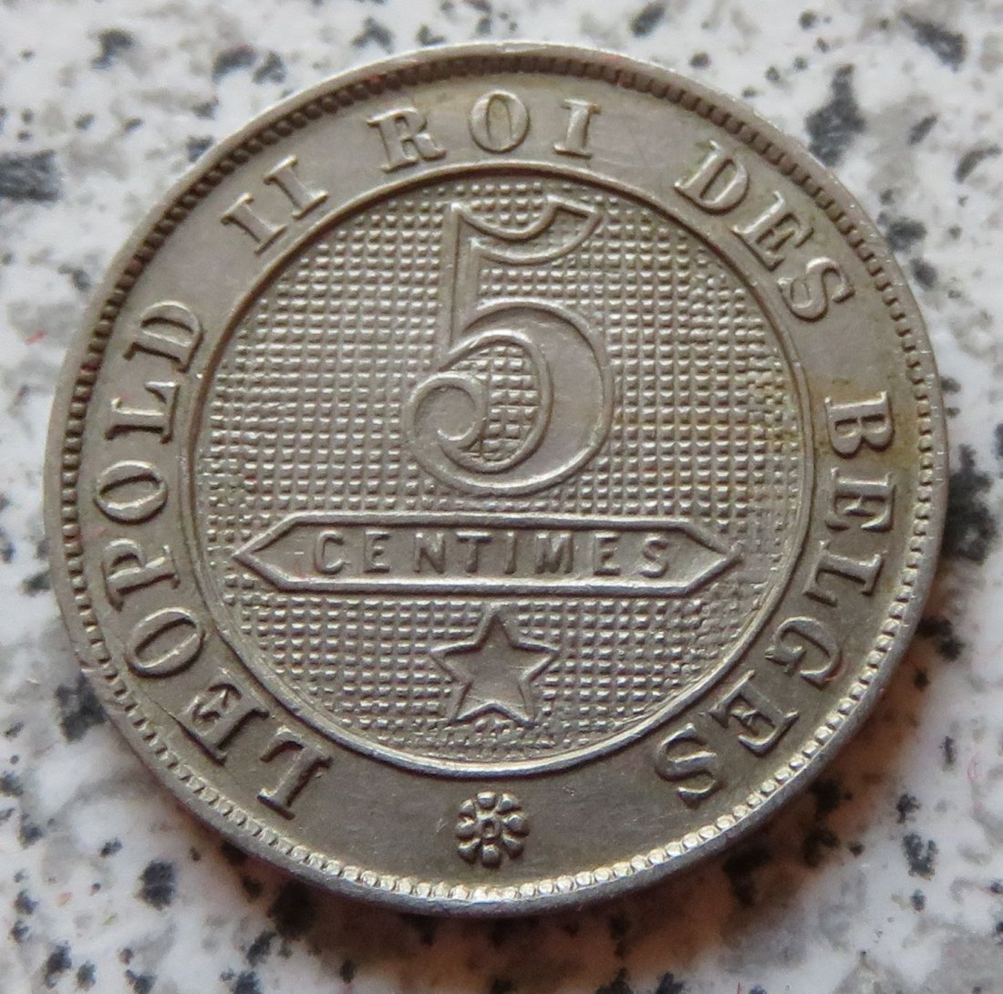  Belgien 5 Centimes 1894, französisch   