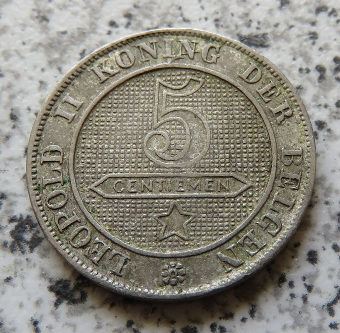  Belgien 5 Centimes 1894, flämisch   