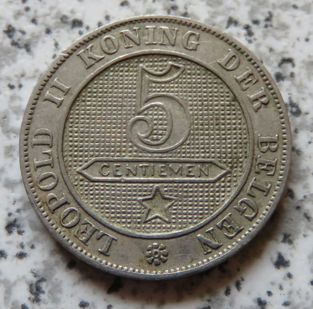  Belgien 5 Centimes 1895, flämisch   