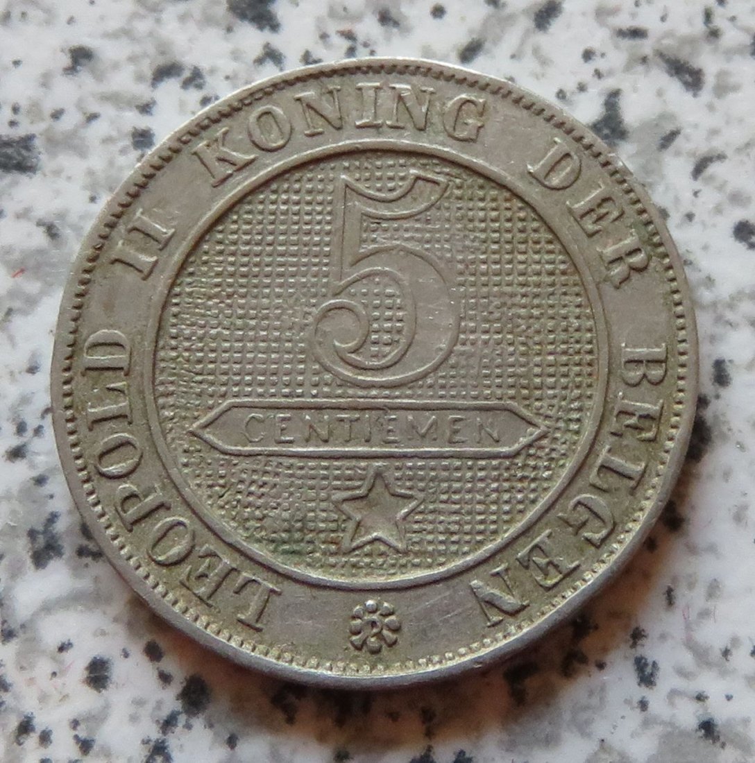  Belgien 5 Centimes 1895, flämisch   