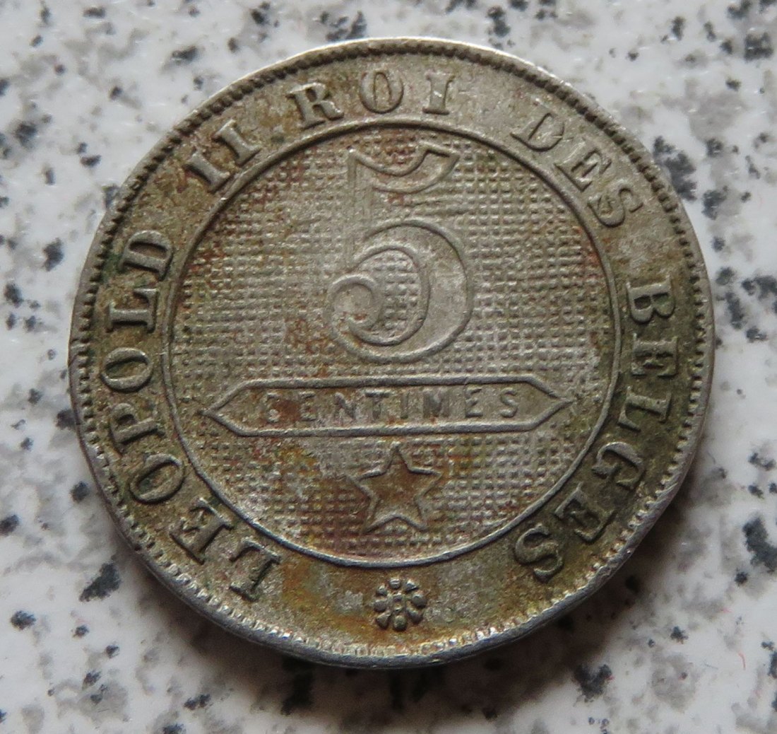  Belgien 5 Centimes 1898, französisch   