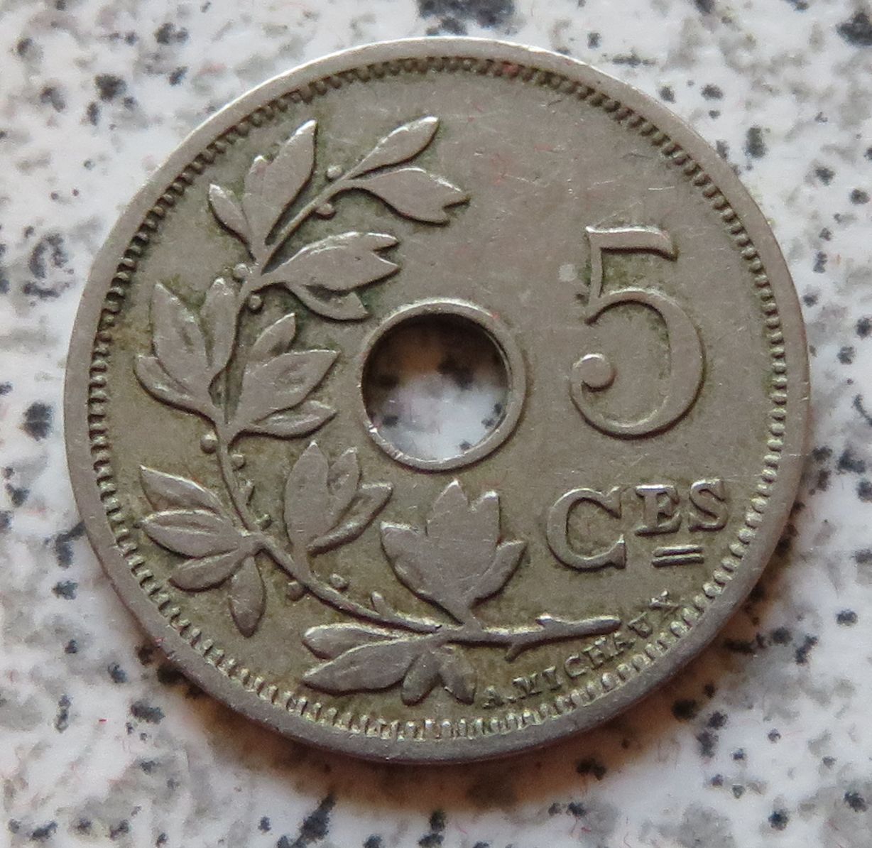  Belgien 5 Centimes 1901, französisch, seltener Jahrgang   