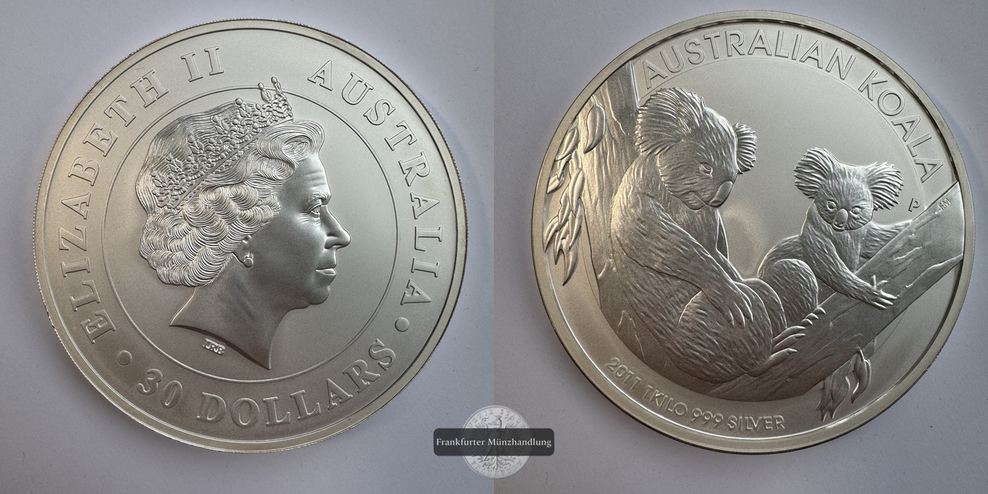  Australien  30 Dollar 2011  Koala (1 Kilo)  FM-Frankfurt  Feinsilber: 1000g   