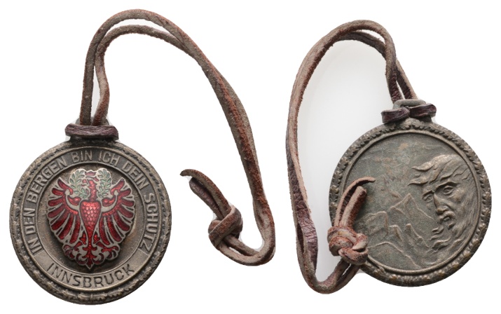  Innsbruck, In den Bergen bin ich dein Schutz; Medaille; bronze; tragbar; 22,93 g; Ø 37 mm   