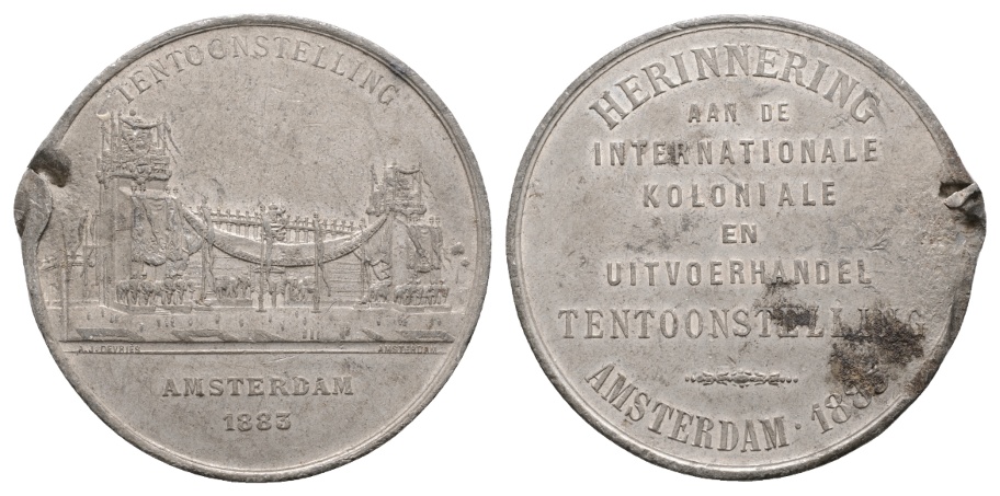  Amsterdam 1885, Medaille; Zinn; 55,91 g; Ø 50,5 mm   