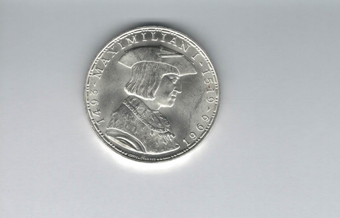  50 Schilling 1969 Kaiser Maximilian I. Österreich 2. Republik silber (4584/8)   