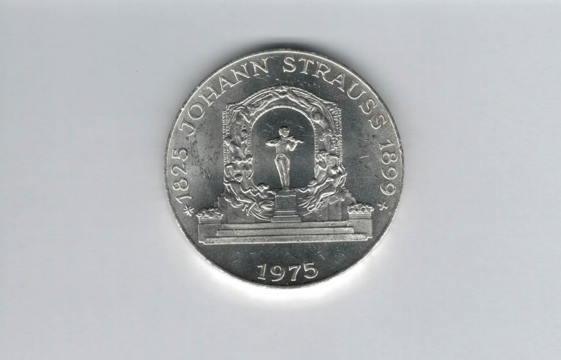  100 Schilling 1975 Johann Strauss silber Österreich 2. Republik Spittalgold9800 (01914/2)   