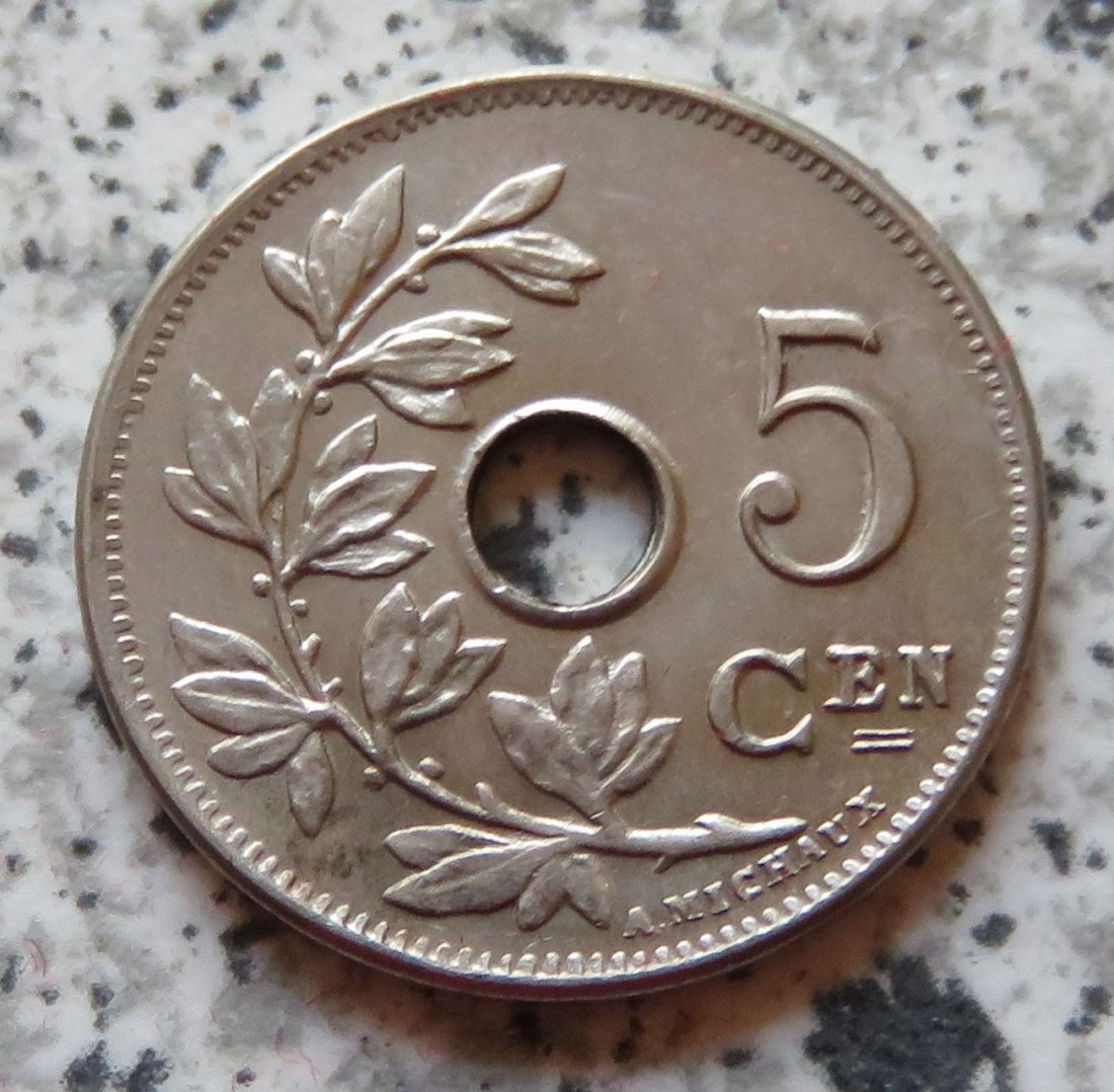  Belgien 5 Centimes 1905, flämisch, Erhaltung   