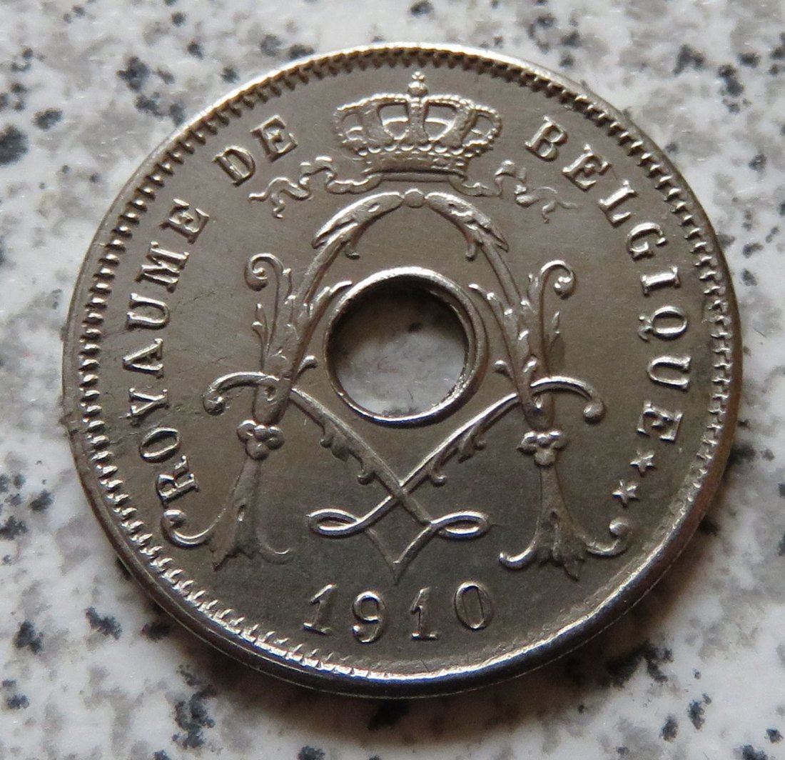  Belgien 5 Centimes 1910, französisch, besser   