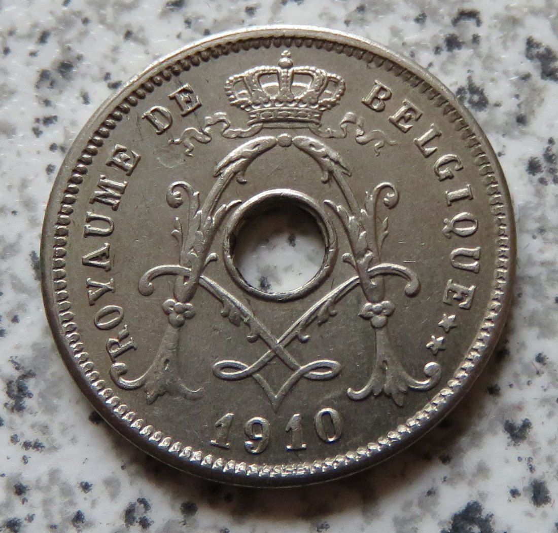  Belgien 5 Centimes 1910, französisch, besser   