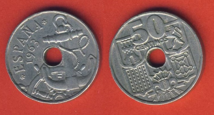  Spanien 50 Centimos 1963 (* 64)   